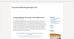 Desktop Screenshot of investmentbankinginsight.com